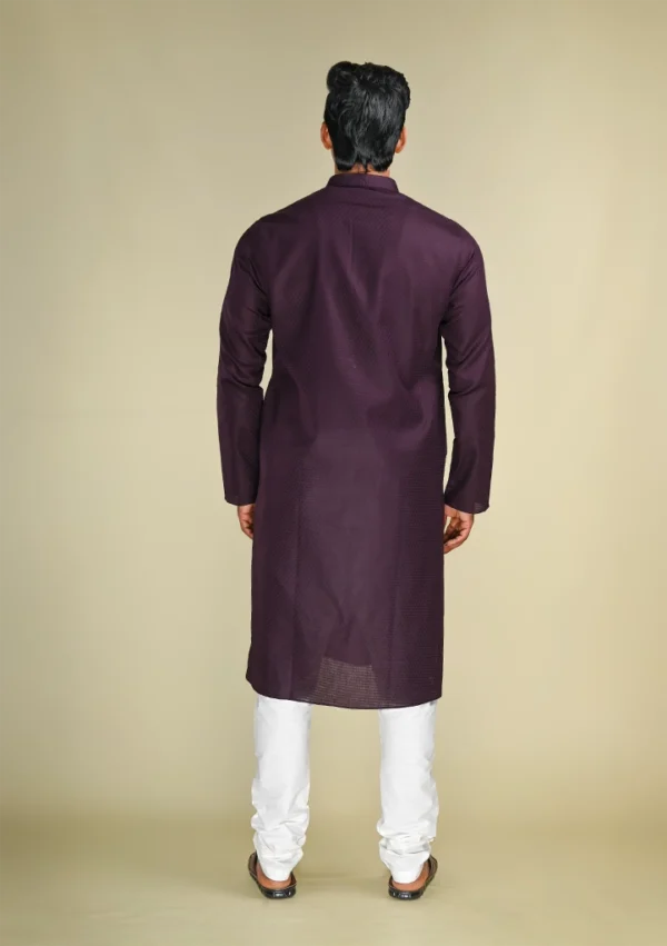 Nawab Parker Royal Deep Jacquard Purple Kurta Pajama for Formal Occasions