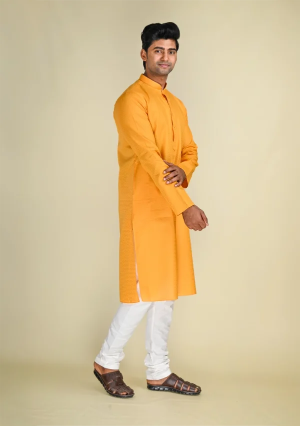 Nawab Parker Traditional Mustard Yellow Kurta Pajama for Haldi Ceremonies