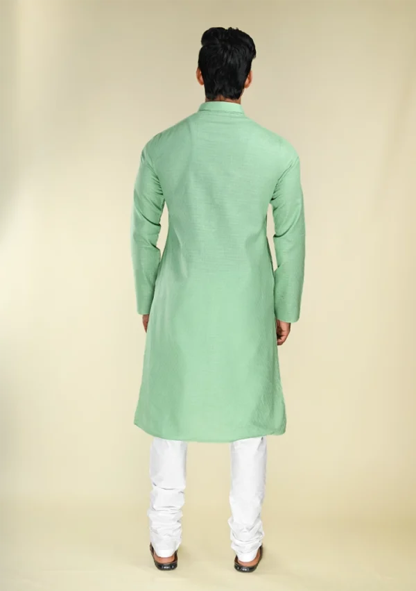 Nawab Parker Woven Pure Cotton Pista Colour Kurta Pajama For Men