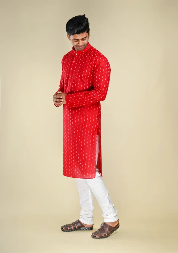 Nawab Parker Festive Special Men's Maroon color Kurta Pajama left view