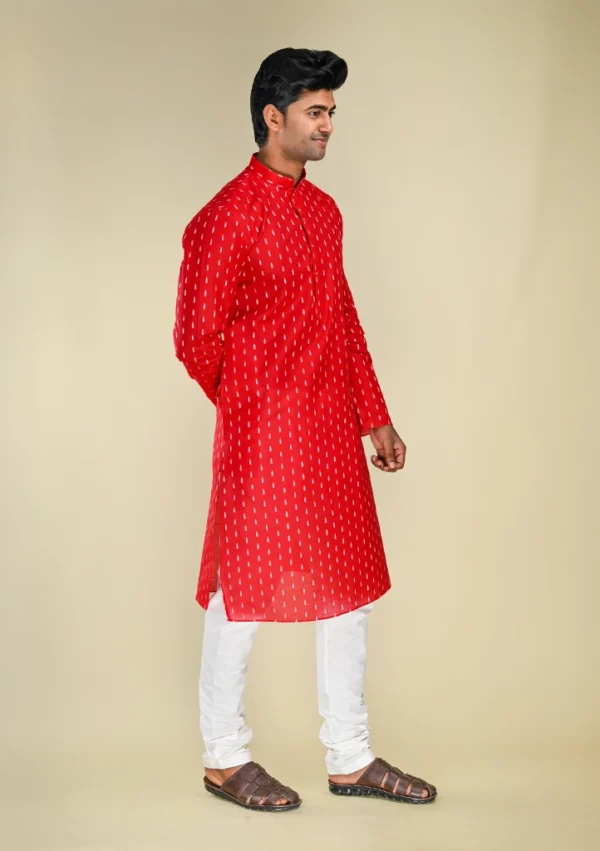 Nawab Parker Festive Special Men's Maroon color Kurta Pajama right view