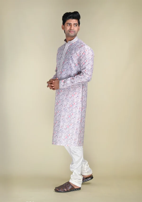 Nawab Parker Multi Colour Kurta Pajama for Men's Stylish Look left view