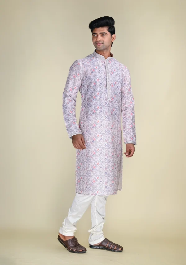 Nawab Parker Multi Colour Kurta Pajama for Men's Stylish Look right view