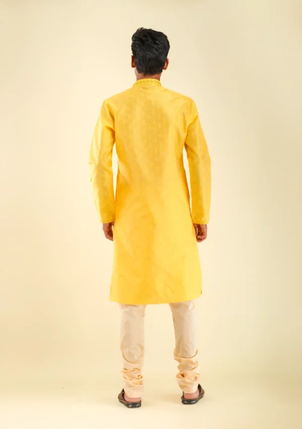 Nawab Parker Traditional Yellow Kurta Pajama for Haldi Ceremony