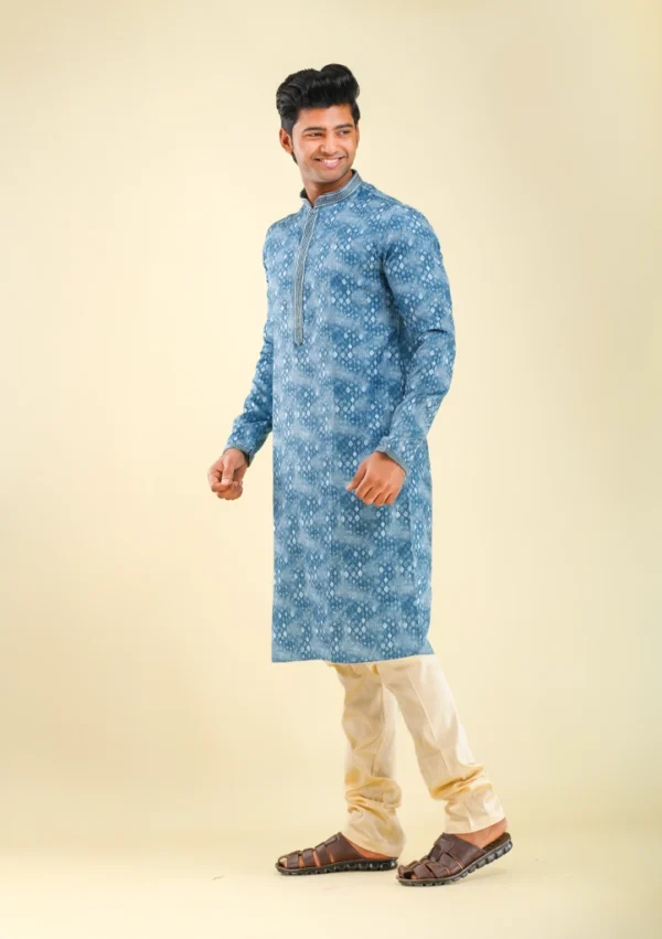 Nawab Parker Nawab Parker's Brand New Fancy Blue Kurta Pajama for Men