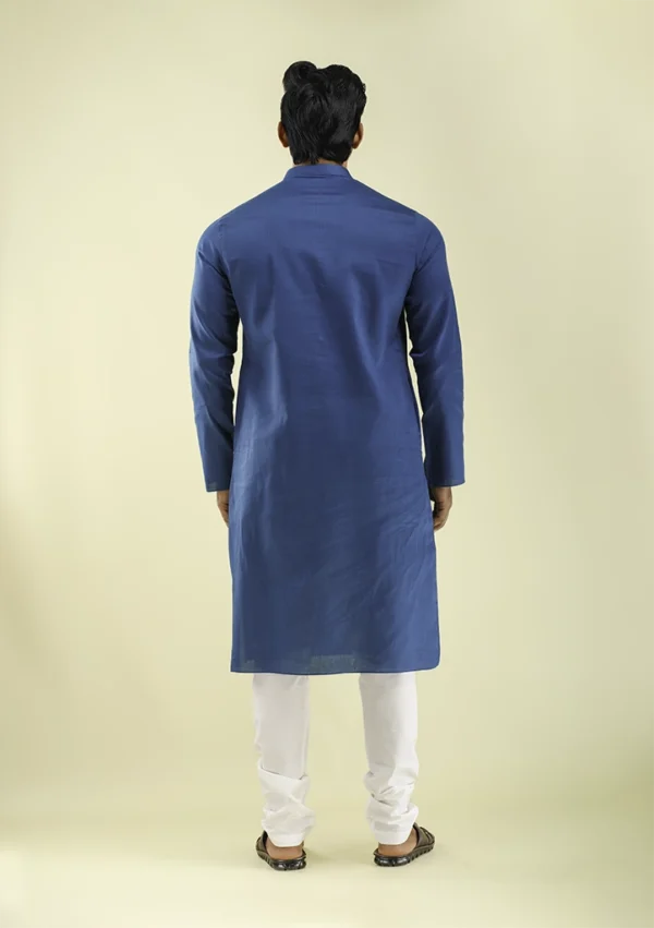 Nawab Parker Shop Casual Blue Kurta Pajama New Style back view