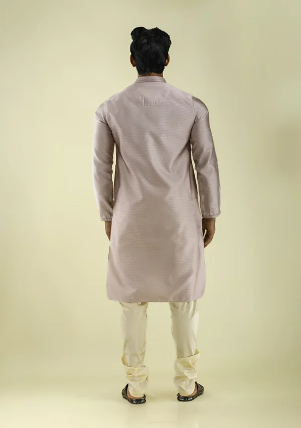 Nawab Parker Shop Stylish Onion Purple Kurta Pajama Set for Men back view