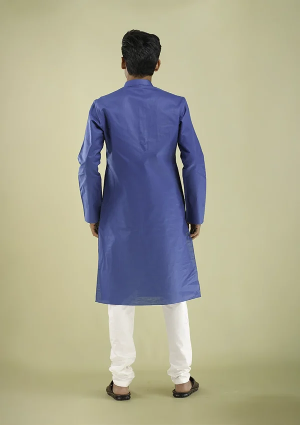 Nawab Parker Traditional Men's Blue Kurta Pajama for Ethnic Events back view