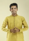 Nawab Parker Premium Festive Wear Kurta Pajama for Men Half Front View