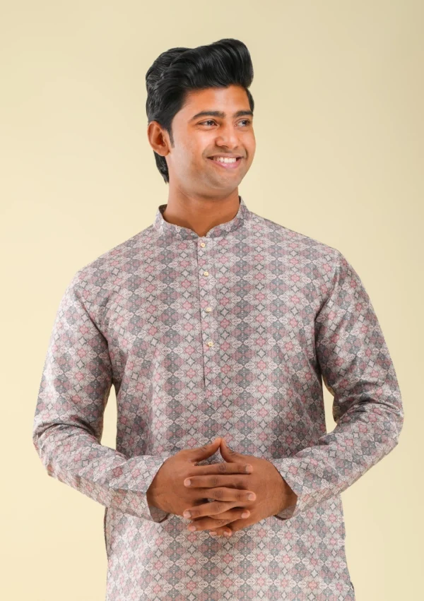 Nawab Parker Printed Kurta Pajama New Design with Subtle Texture