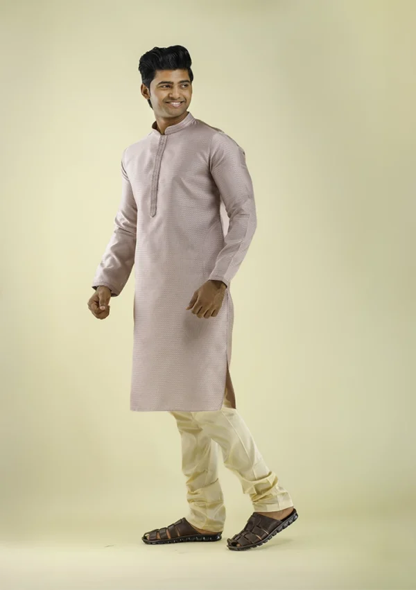 Nawab Parker Shop Stylish Onion Purple Kurta Pajama Set for Men left view