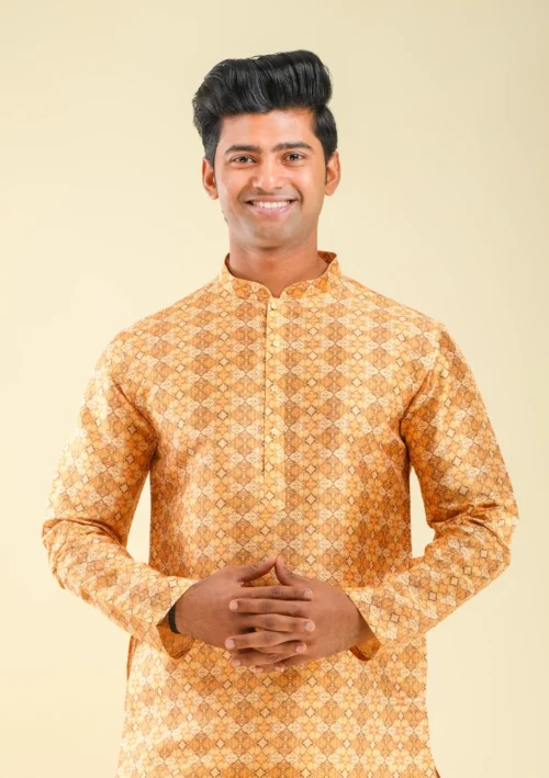 Men's Party Wear Kurta Pajama for Festive Occasions front kurta view