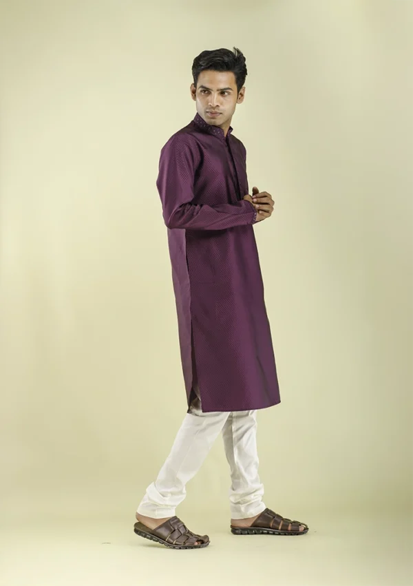Nawab Parker Buy Imperial Purple Kurta Pajama Premium Ethnic Style right - view