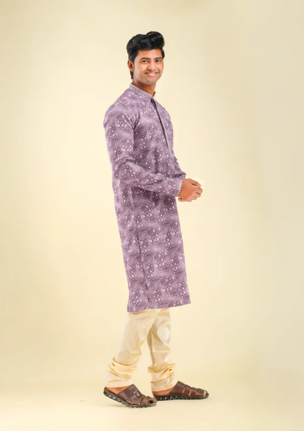 Nawab Parker Fancy Kurta Pajama in Light Purple Color right view