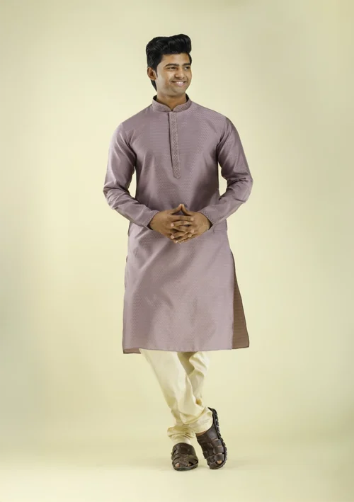 Nawab Parker Fancy Lavender Colour Kurta Pajama for Men front view