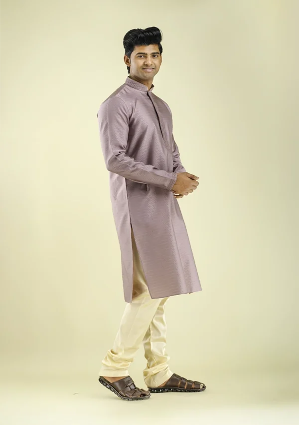 Nawab Parker Fancy Lavender Colour Kurta Pajama for Men right view