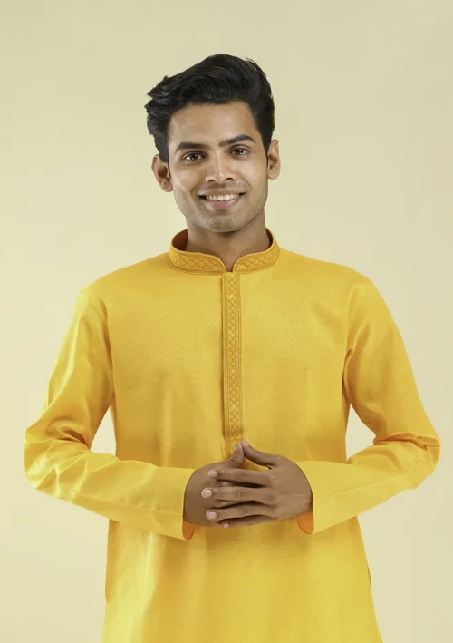 Nawab Parker Latest Kurta Pajama Style for Men's Ethnic Look half front view