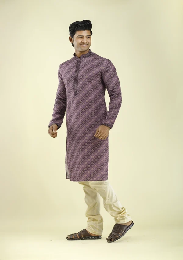 Nawab Parker Latest Stylish Printed Kurta Pajama for Wedding right view