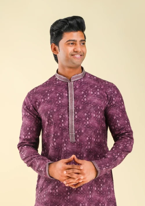 Nawab Parker Men's New fashion Kurta Pajama for Weddings front kurta view