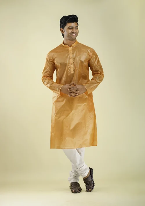 Nawab Parker Men's Silk Kurta Pajama for Festive Vibrance front view
