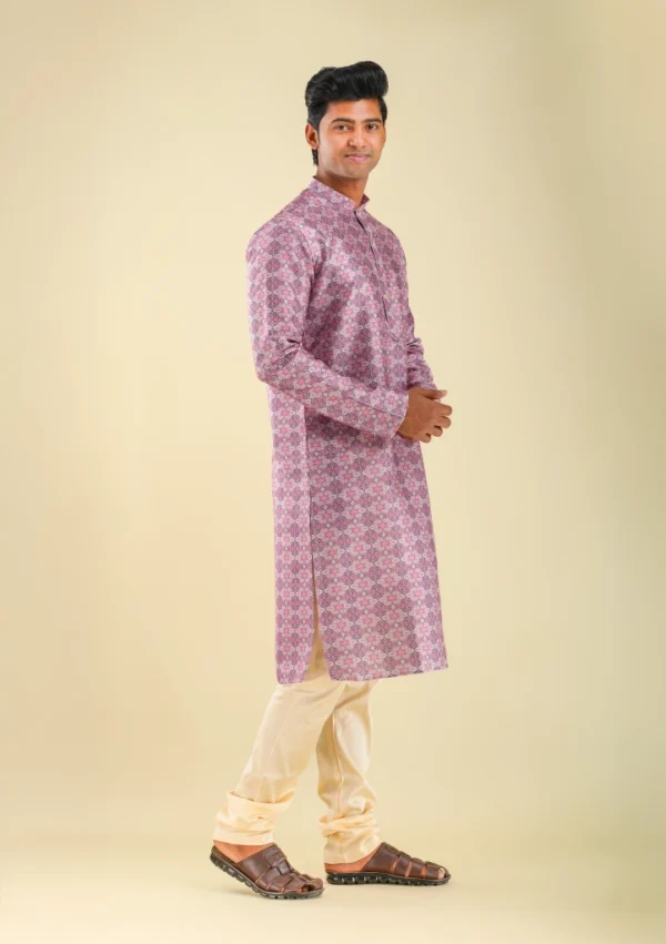 Nawab Parker Nawab Parker Men's Ethnic Wear Printed Kurta Pajama right view