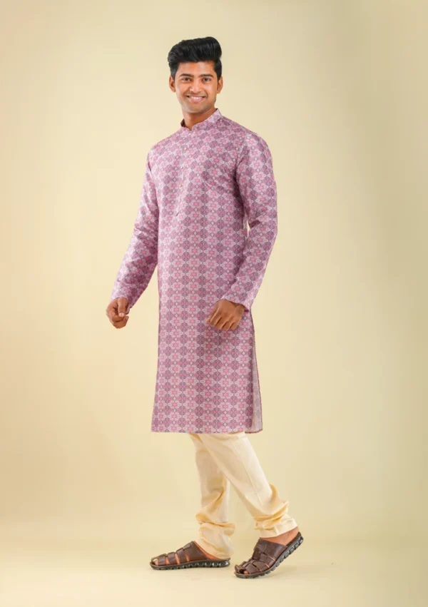 Nawab Parker Nawab Parker Men's Ethnic Wear Printed Kurta Pajaman left view