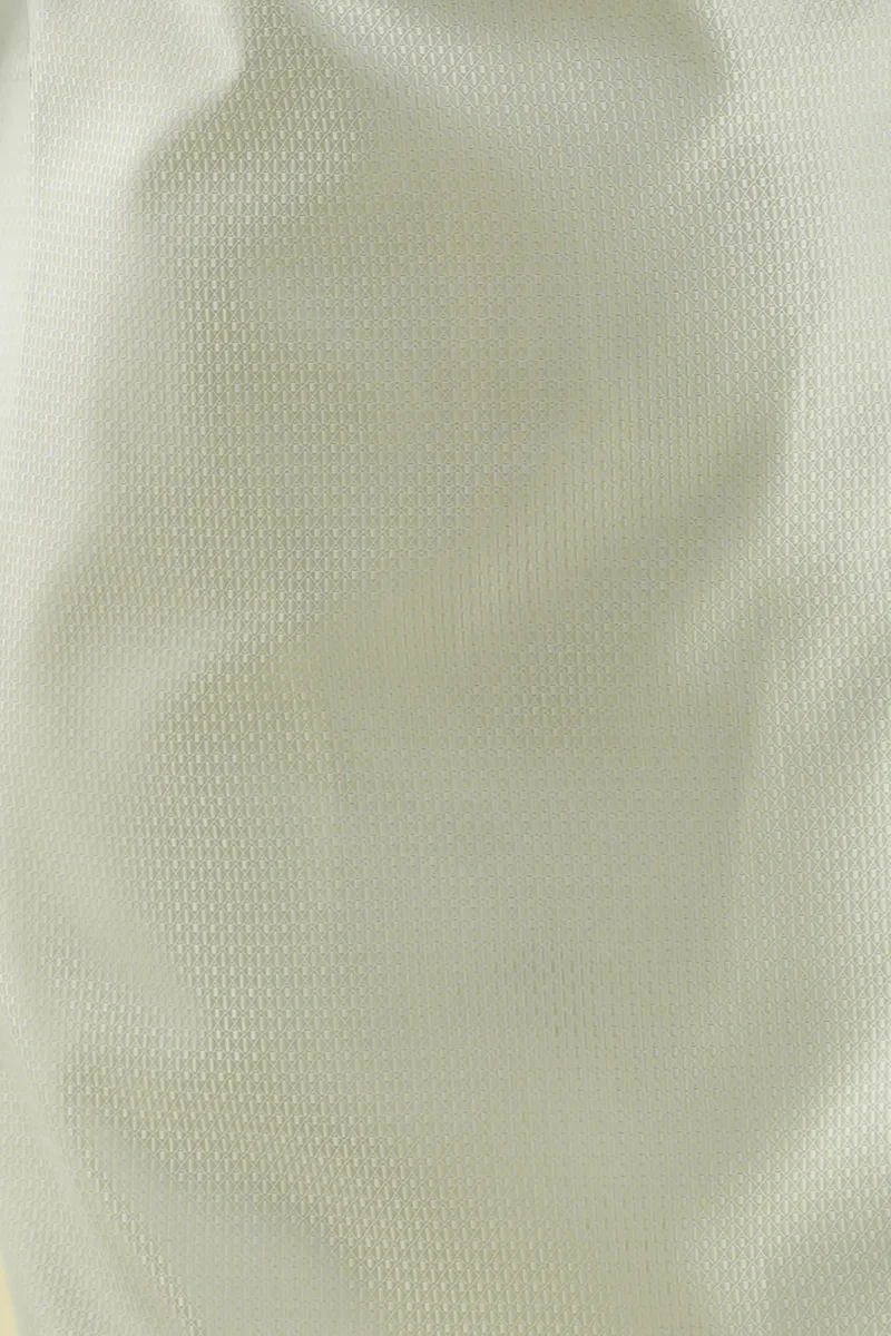 Nawab Parker New Kurta Pajama in Light Green with Textured Art Silk close up view