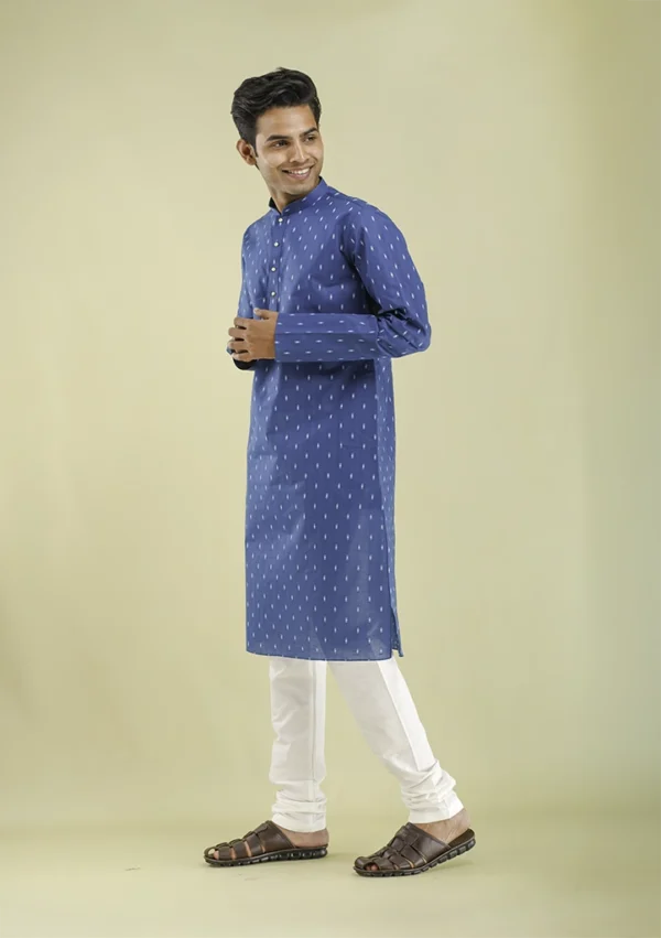 Nawab Parker Nawab Parker Royal Blue Kurta Pajama For Men left view