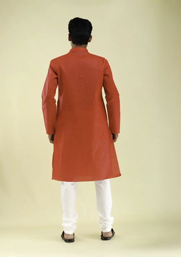 Nawab Parker Brand new Red Kurta Pajama for Men back view