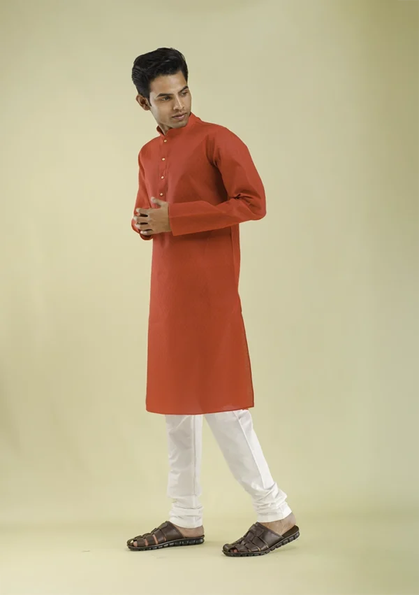 Nawab Parker Brand new Red Kurta Pajama for Men left view