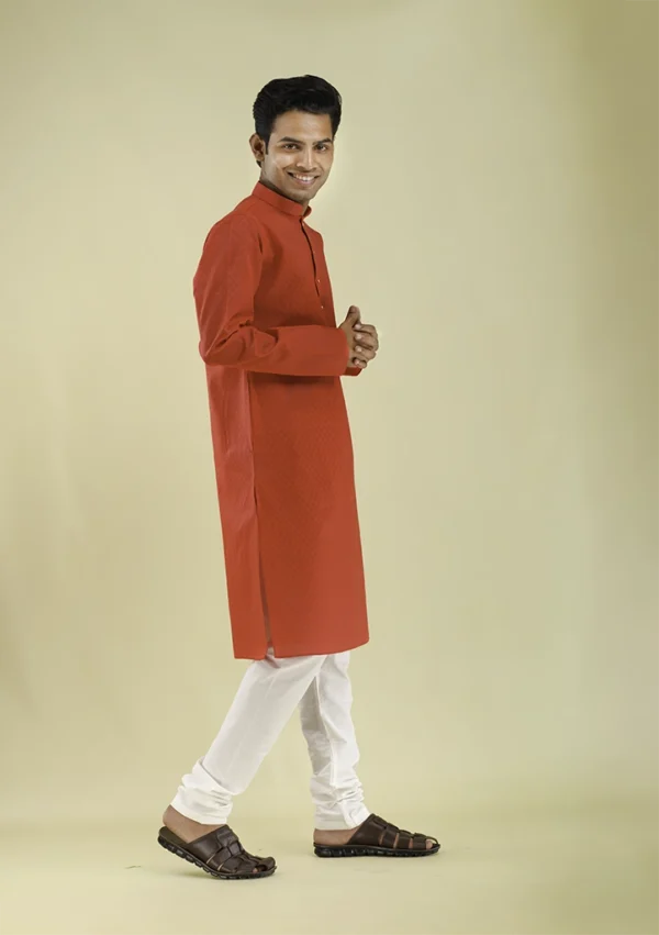 Nawab Parker Brand new Red Kurta Pajama for Men right view