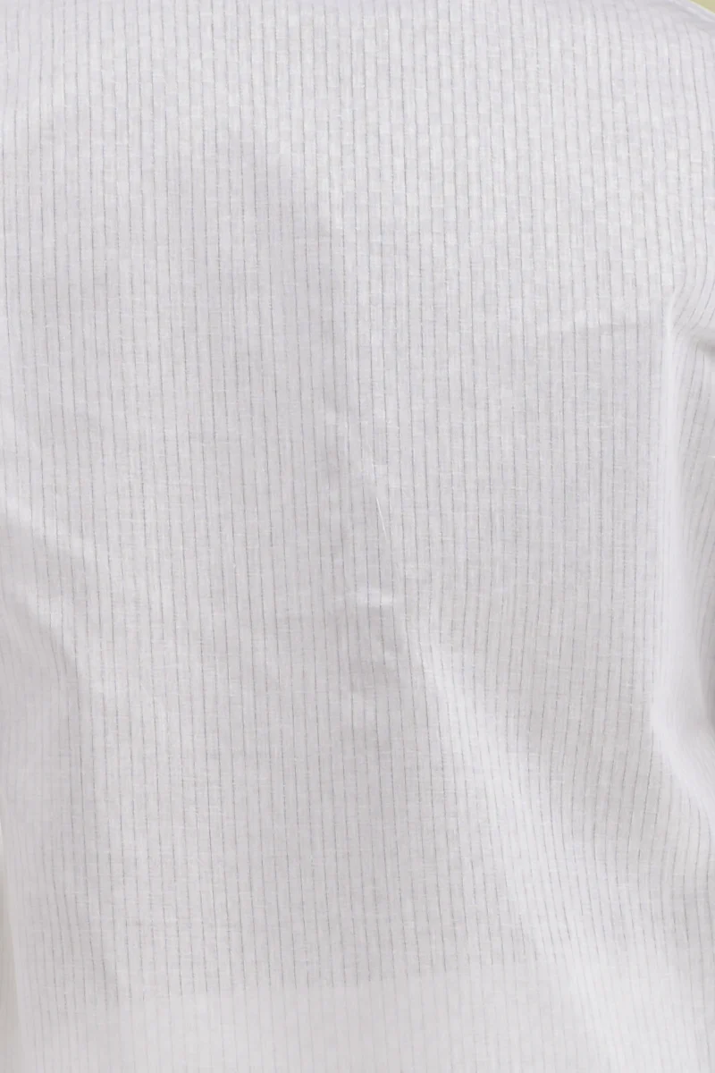 Nawab Parker Buy Nawab Parker Textured White Kurta Pajama for Men close up view