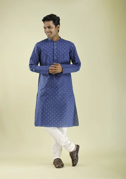 Nawab Parker Nawab Parker Royal Blue Kurta Pajama For Men front view