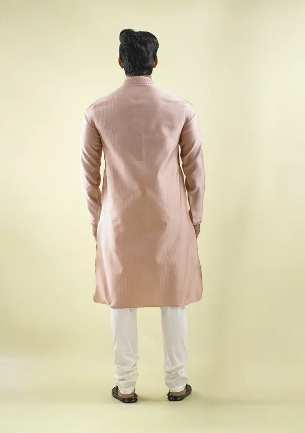 Nawab Parker Shop Brand New Onion Pink Kurta Pajama for Men back view