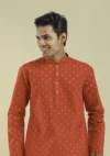 Nawab Parker Trendy Kurta Pajama Design for Men half front view