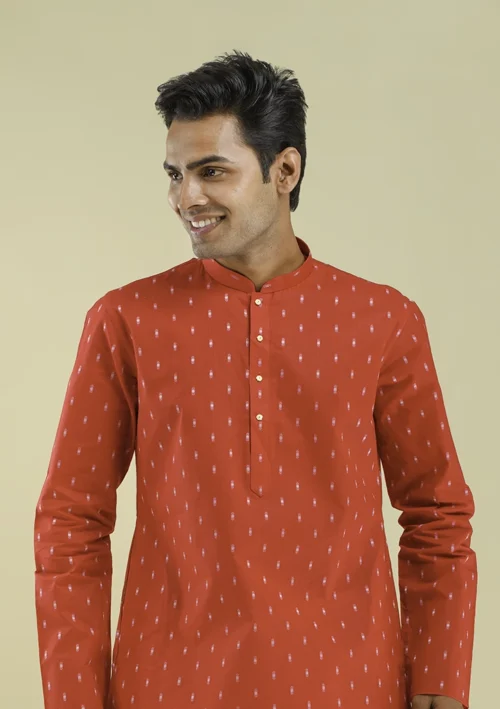 Nawab Parker Trendy Kurta Pajama Design for Men half front view