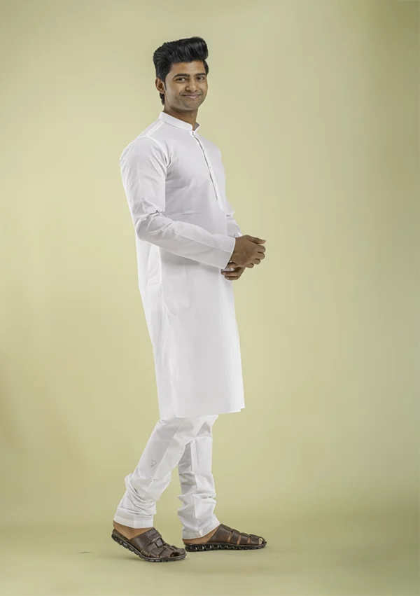 Nawab Parker Stylish White Kurta Pajama for Men Festive Charm right view