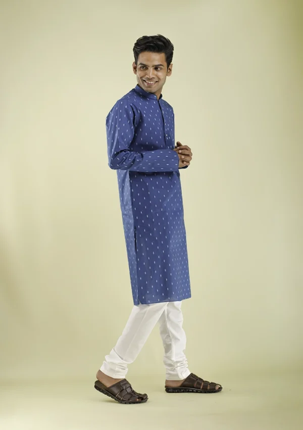 Nawab Parker Nawab Parker Royal Blue Kurta Pajama For Men right view