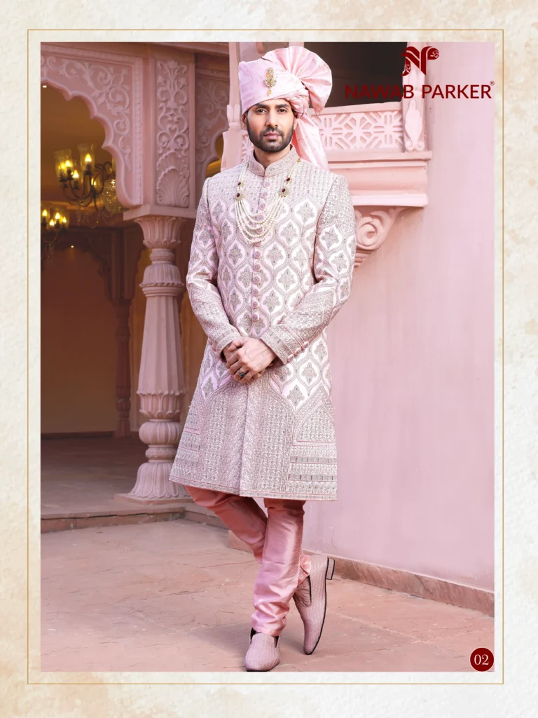 Pink Embroidered Sherwani (1)