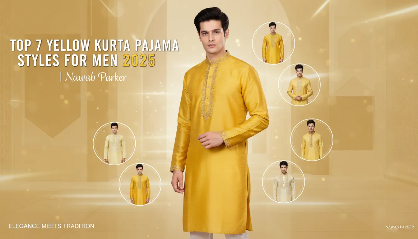 Top 7 Yellow Kurta Pajama Styles for Men 2025 _ Nawab Parker