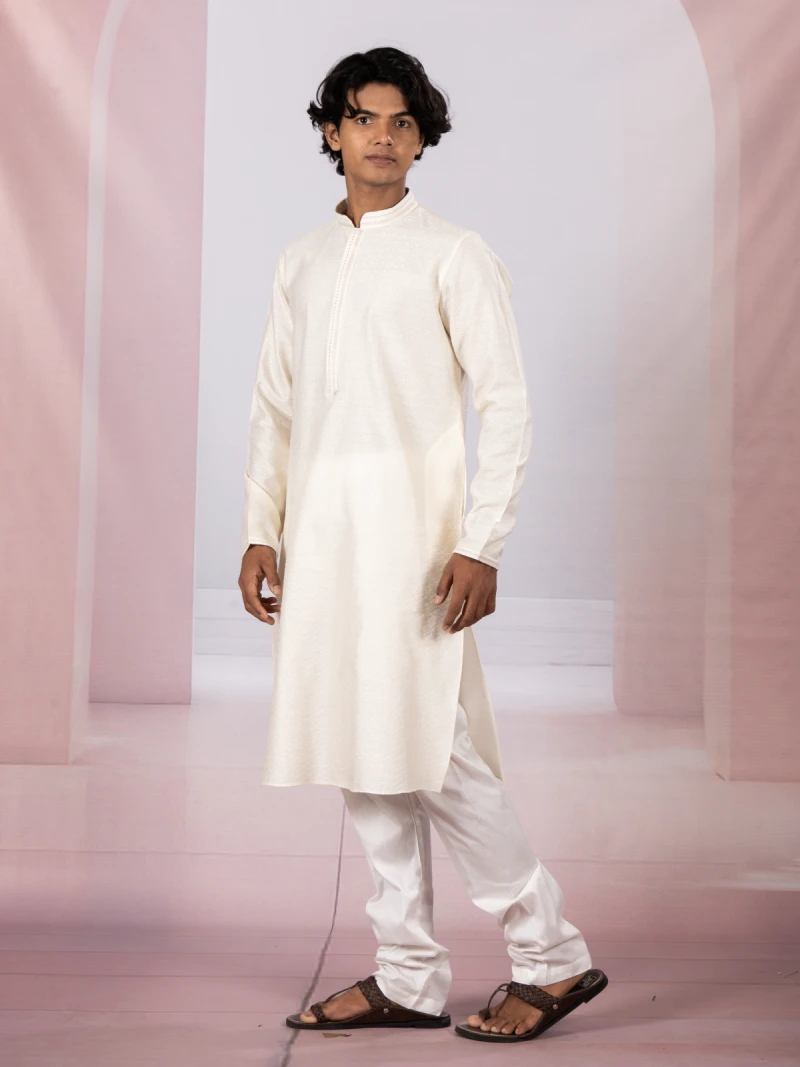 Raw Silk Kurta Set in rich texture, multiple colors