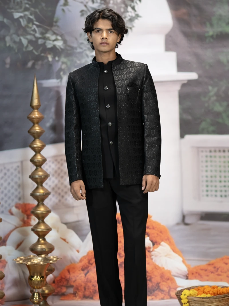 Velvet Sherwani — Winter Edition in deep maroon with antique gold work