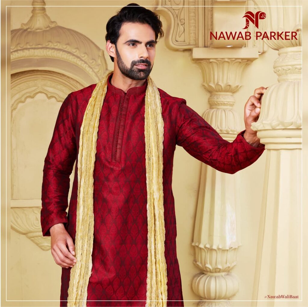 red party wear kurta